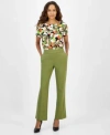 Ak Anne Klein Womens Cool Crepe Mid Rise Pull On Pants Xs P Xxl In Green