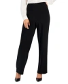 Ak Anne Klein Womens Solid Interlock Twist Yarn Wide Leg Knit Pants Xs P Xxl In Black