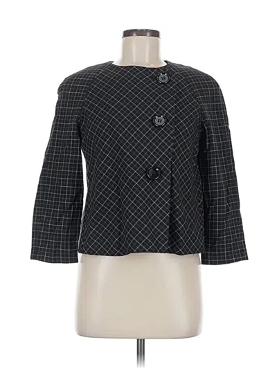 Pre-owned Ak Anne Klein Wool Blazer Jacket In Gray