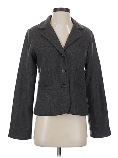 Pre-owned Ak Anne Klein Wool Blazer Jacket In Gray