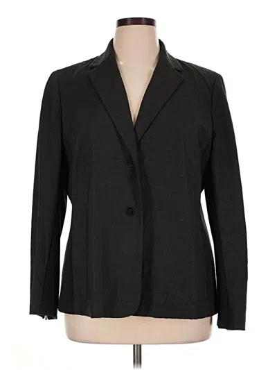Pre-owned Ak Anne Klein Wool Blazer Jacket In Gray
