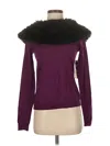 Ak Anne Klein Wool Pullover Sweater In Purple