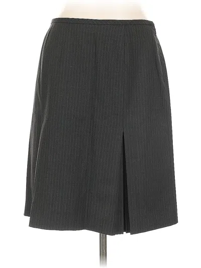 Pre-owned Ak Anne Klein Wool Skirt In Black