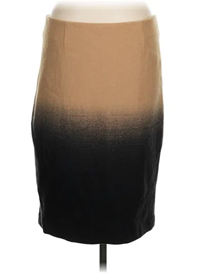Pre-owned Ak Anne Klein Wool Skirt In Brown