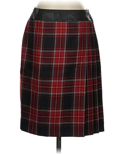 Pre-owned Ak Anne Klein Wool Skirt In Red
