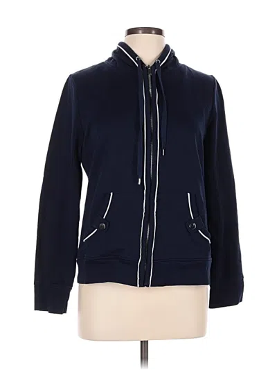 Pre-owned Ak Anne Klein Zip Up Hoodie In Blue