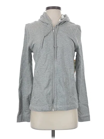 Pre-owned Ak Anne Klein Zip Up Hoodie In Gray