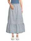 Ak Collection By Yal Yal New York Women's Lattice Tiered Maxi Skirt In Blue