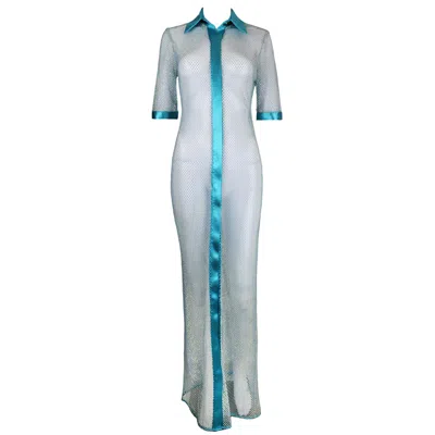 Ak Royalty Resortwear Women's Athena Rhinestone Maxi Dress Blue