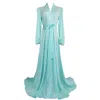 Ak Royalty Resortwear Women's Green / Blue Reina Sparkling Gown Mint