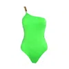 Ak Royalty Resortwear Women's Isabelle One Shoulder Swimsuit Apple Green