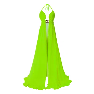 Ak Royalty Resortwear Women's Olivia Buckle Coverup Neon Green