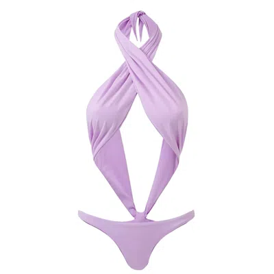 Ak Royalty Resortwear Women's Pink / Purple Leila One Piece Swimsuit Lilac In Multi