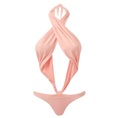 Ak Royalty Resortwear Women's Pink / Purple / Neutrals Leila One Piece Swimsuit Peach