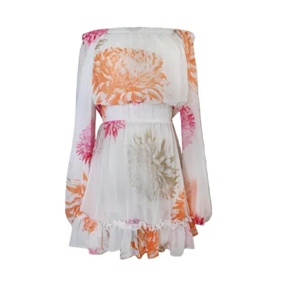 Ak Royalty Resortwear Women's Yellow / Orange / White Chelsea Dress Flower Print In Multi