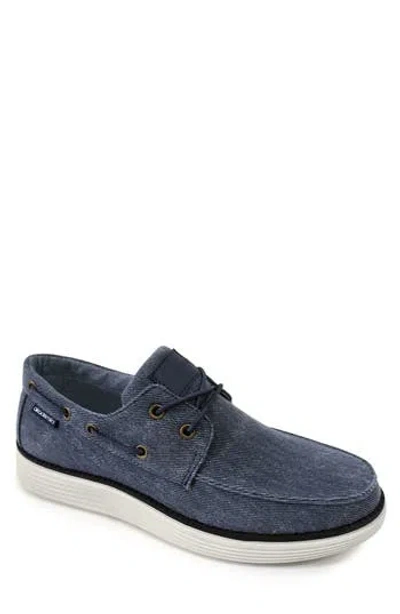 Akademiks Knox Boat Shoe In Navy