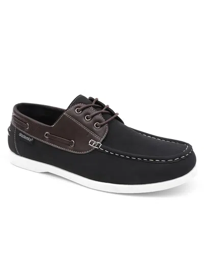 Akademiks Marina 01 Mens Faux Leather Boat Shoes In Black