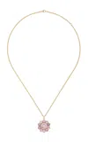 Akaila Reid 18k Yellow Gold Pearl; Sapphire Necklace In Pink