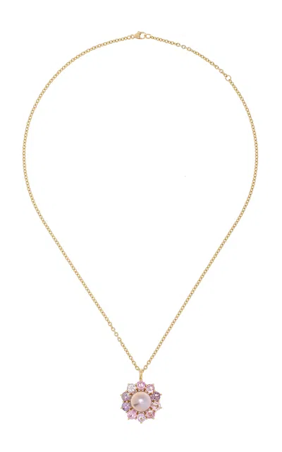 Akaila Reid 18k Yellow Gold Pearl; Sapphire Necklace