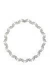 Akaila Reid Bow 18k Yellow Gold Diamond Eternity Necklace In White