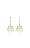 Akaila Reid Extra Small 18k Yellow Gold Diamond; Pearl Earrings In White