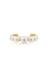 Akaila Reid One-of-a-kind 18k Yellow Gold Pearl Cuff In White