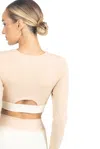 Akalia Alisha Color Block Activewear Long Sleeve Top In Multi