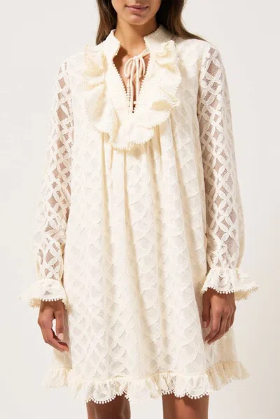 Akalia Amber Puff Sleeve Flare Dress (beige)