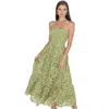 Akalia Amelia Lace Bustier Midi Dress Guipure Lace In Green