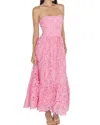 Akalia Amelia Lace Bustier Midi Dress Guipure Lace In Pink