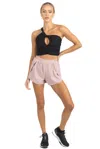Akalia Chloe Romantic Scalloped Detailing Shorts In Soft Pink