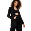 Akalia Cicy Shinning Starry Diamonds Blazer In Black