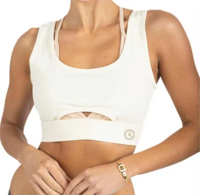 AKALIA CLEO COLOR BLOCK ACTIVEWEAR SPORTS BRA IN BEIGE
