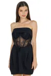 Akalia Daisy Strapless Lace Corset Dress (black) In Black