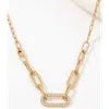 Akalia Elegant Waterproof 18k Gold Diamond Maillon Link Necklace For Stylish Occasions In Gold