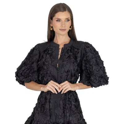 Akalia Eli Lace-up Mini Dress In Black