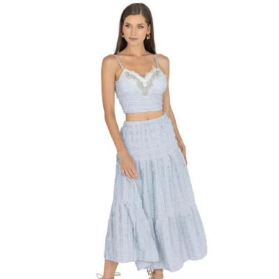 Akalia Emma Top & Maxi Skirt Set In Blue
