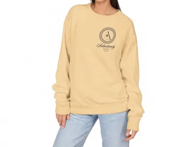 Akalia Heather Graphic Crewneck Sweatshirt In Parchment In Brown
