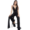 Akalia Katerina Grace V-neck Jumpsuit In Black