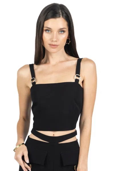 Akalia Kim Cropped Top With Buckles In Black