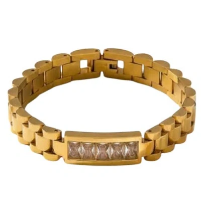 Akalia Maxine Waterproof Link Chain Crystal Bracelet In Gold