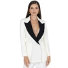 Akalia Mendy Double Breasted Tuxedo Jacket In White