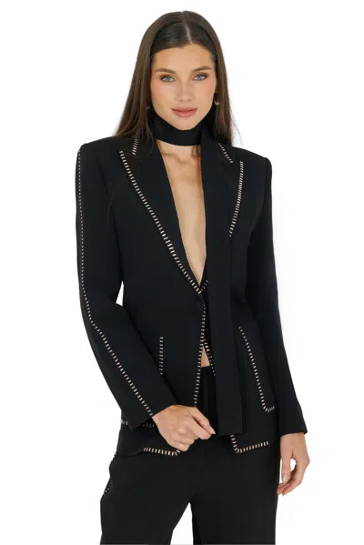 Akalia Pamela Blazer With Belt In Black