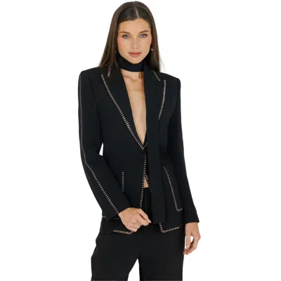 Akalia Pamela Blazer With Belt In Black