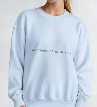 Akalia Ria Heavy Cotton Crewneck Sweatshirt In Light Blue