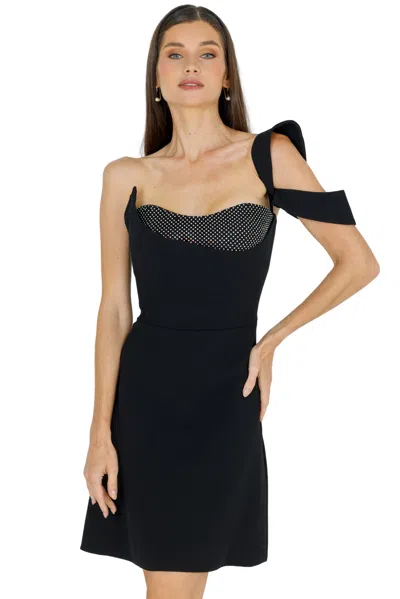 Akalia Sera One Shoulder Mini Dress In Black