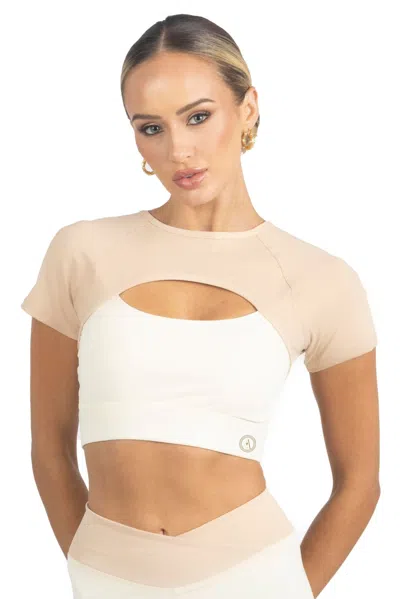 Akalia Sienna Color Block Activewear Top In White