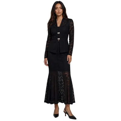 Akalia The Valentina Lace Mermaid Skirt In Black
