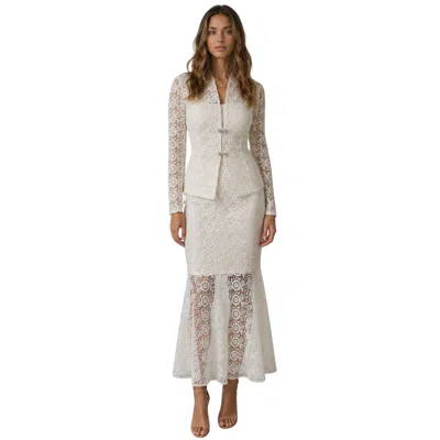 Akalia The Valentina Lace Mermaid Skirt In White
