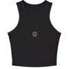 Akalia Tina Micro Rib Racer Tank Top In Black